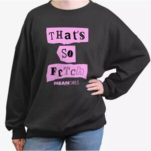 Mean Girls That's So Fetch  Sweatshirt 2X Black Pink Chunky Oversized Statement